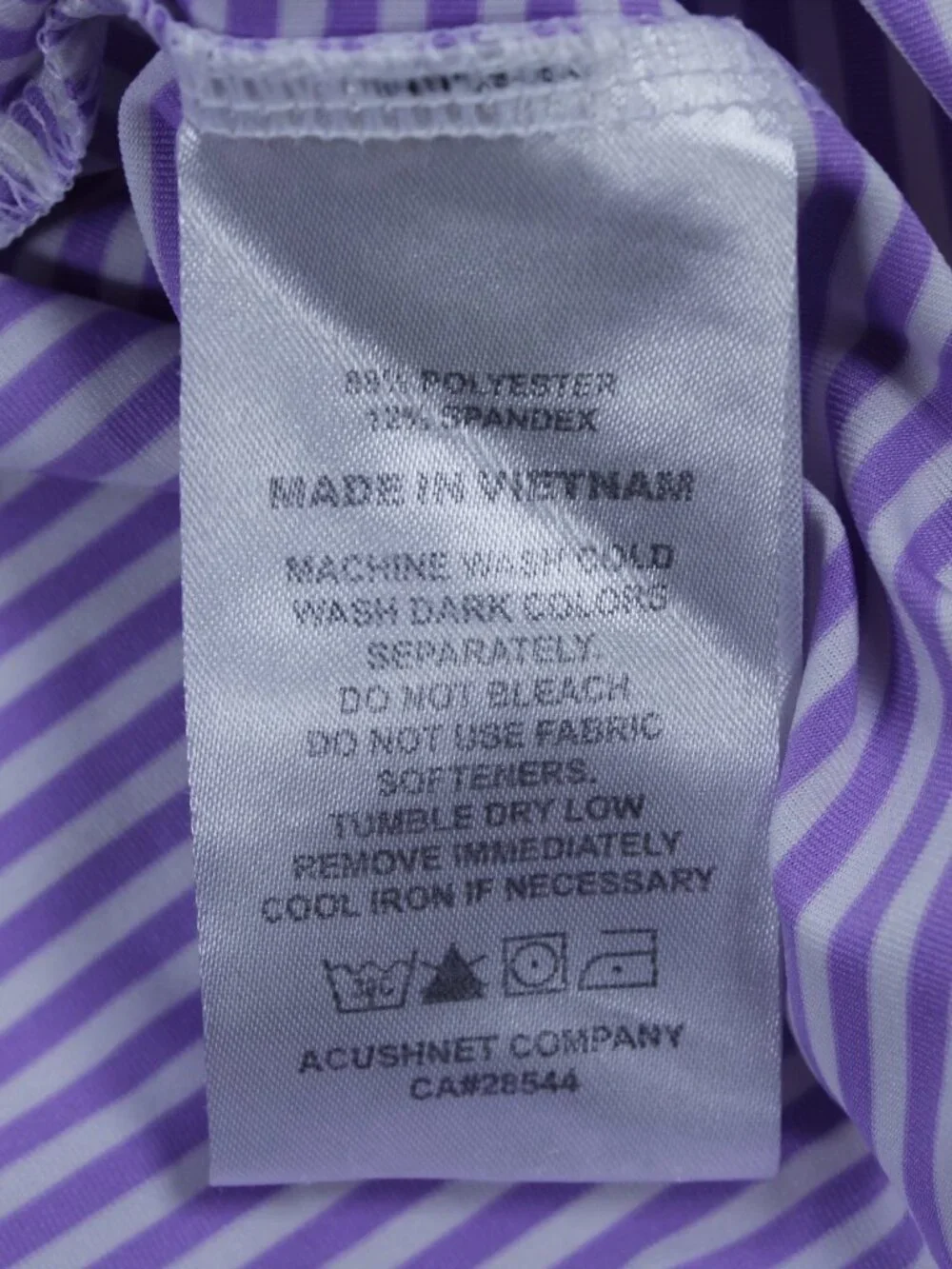 FootJoy (FJ) Men's Performance Golf Polo – Size L – Purple and White Stripes - Picture 7 of 9